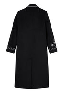 Thumbnail for Black of Black Embroidered Geneva Coat