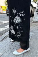 Thumbnail for Close up of Black Embroidered Geneva Coat
