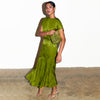 caption_Model wears Green Jacquard Midi Erin Dress in UK 8 / US 4