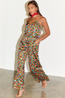 Thumbnail for caption_Model wears Abstract Print Elissa Trousers in UK 8 / US 4