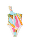 Abstract One Shoulder Swimsuit