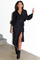 Thumbnail for caption_Model wears Black Denim Jaspre Skirt in UK size 10/ US 6
