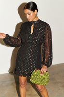 Thumbnail for caption_Model wears Multi Sparkle Mini Azealia Dress in UK 8 / US 4