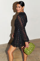 Thumbnail for caption_Model wears Multi Sparkle Mini Azealia Dress in UK 8 / US 4