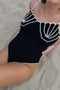 Black Crochet Shell Bodysuit