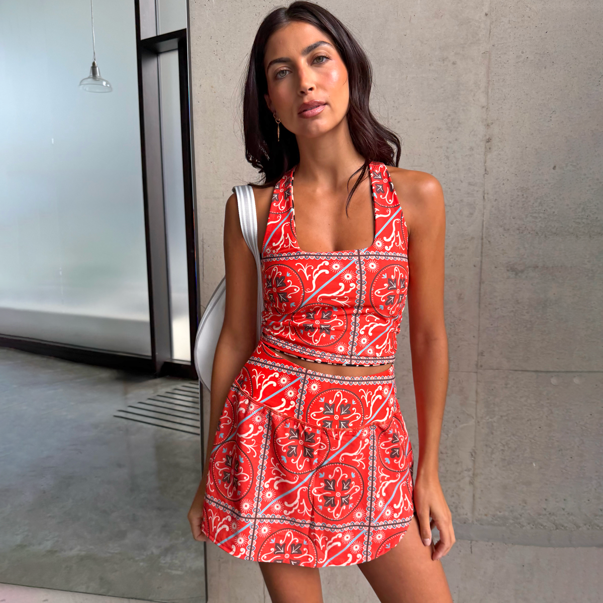 Red Paisley Skort