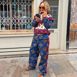 Red Tile Padded Drawstring Trouser
