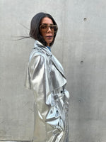 Thumbnail for Silver Vegan Leather Trench