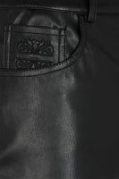 Thumbnail for Close up of pocket detail on Black Vegan Leather Trousers