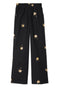 Black with Gold Palm Fleck Trousers