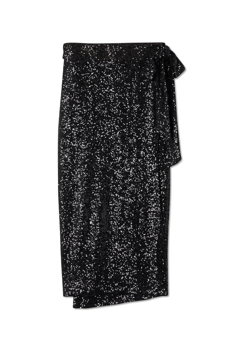 Black Sequin Jaspre Skirt