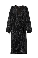 Thumbnail for Black Sequin Vienna Wrap dress