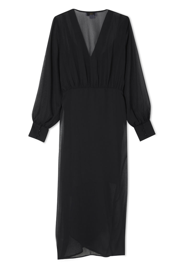 Black Sheer Midaxi Vienna Dress