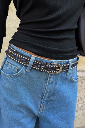 Blue Deer Studded Belt