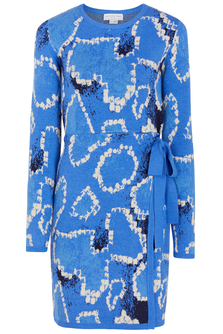 Blue Animal Knit Mini Sydney Dress – Never Fully Dressed