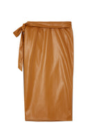 Thumbnail for Camel Vegan Leather Jaspre Skirt