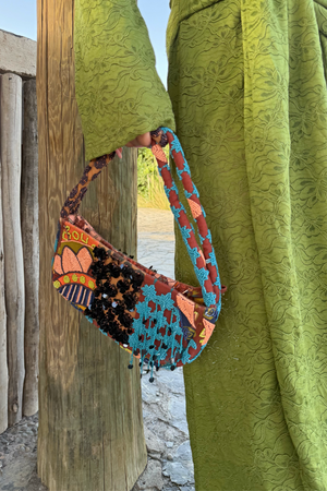 Casablanca Spliced Beaded Bag