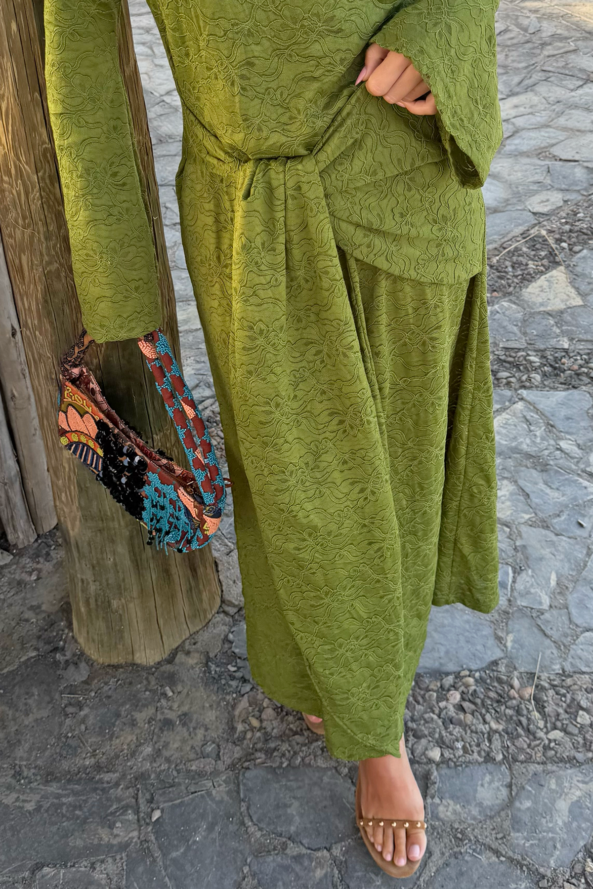 Casablanca Spliced Beaded Bag