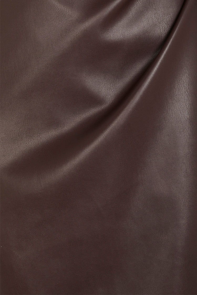 Chocolate Vegan Leather Jaspre Skirt