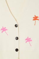 Thumbnail for Cream Cardigan With Embroidered Palm