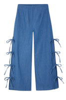 Thumbnail for Denim Tie Side Trousers
