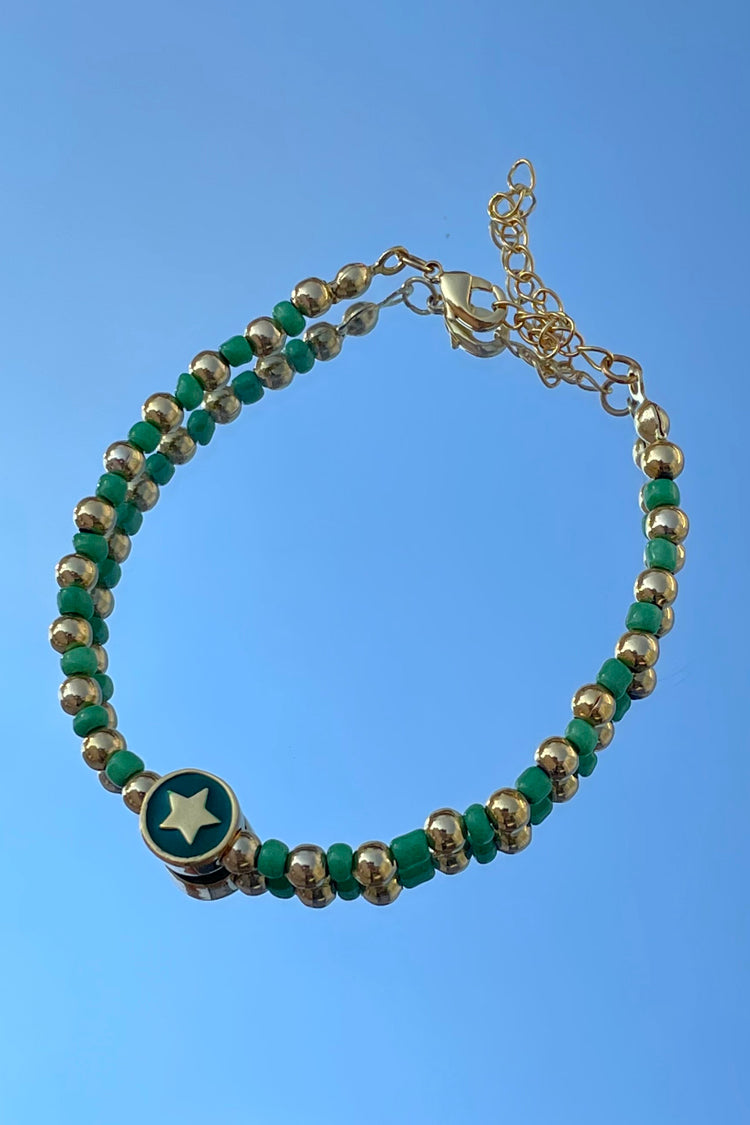 Gold/Green Star Lucky Bracelet