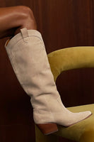 Thumbnail for Model wearing Suede Cowboy Boot close up