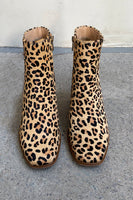 Thumbnail for Leather Leopard Short Boot