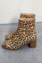 Leather Leopard Short Boot