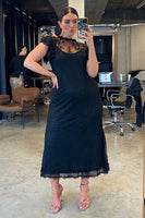 Thumbnail for Black Fine Lace Raven Dress