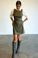 Thumbnail for model wearing Khaki Sophie Pinafore Dress