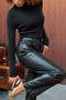Black Vegan Leather Trouser
