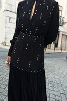 Thumbnail for caption_Model wears Black Studded Azelea Dress in UK 8 / US 4