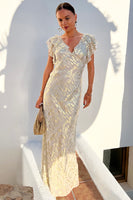 Thumbnail for Model wearing Silver Tilda Dress