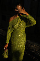 Thumbnail for Model wearing Lime Sequin Tilly Top