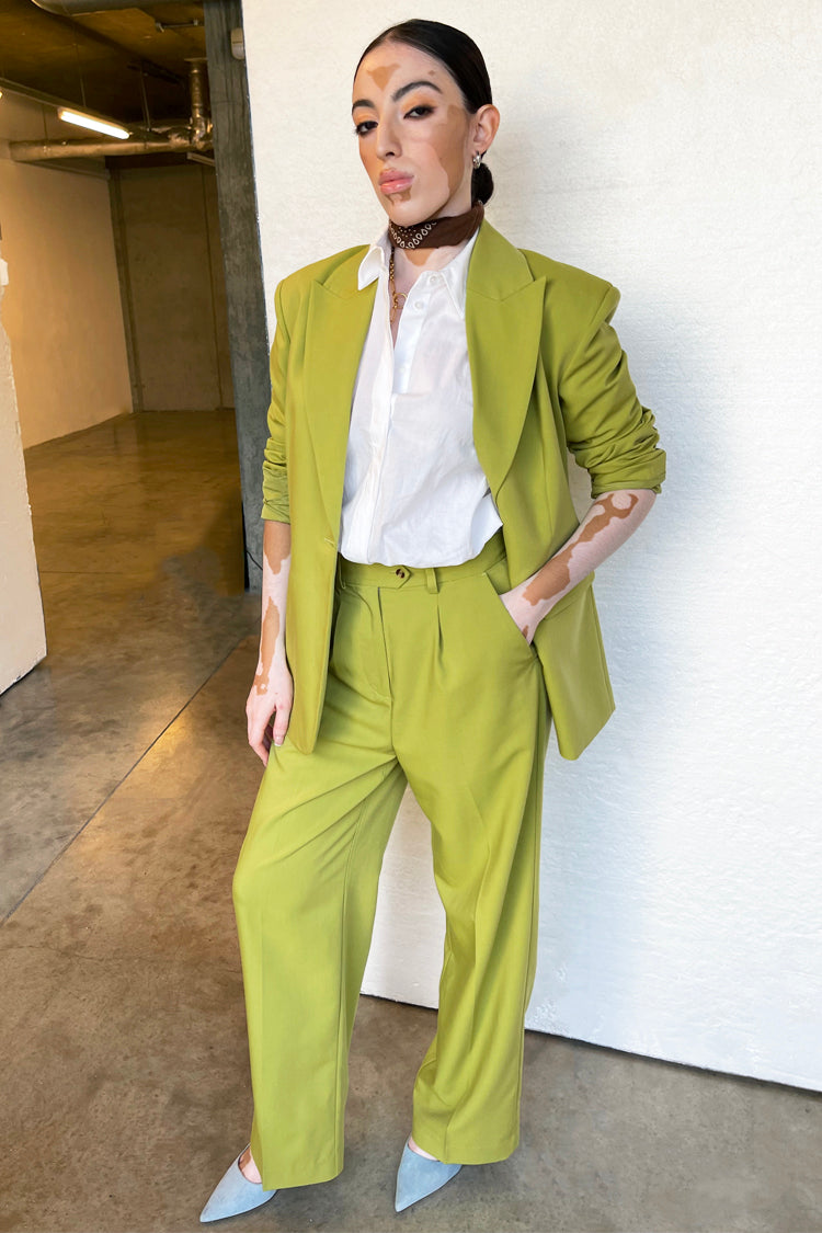 Model wearing Lime Arden Trouser 