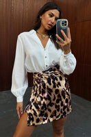 Thumbnail for Model wearing Leopard Mini Jaspre Skirt 