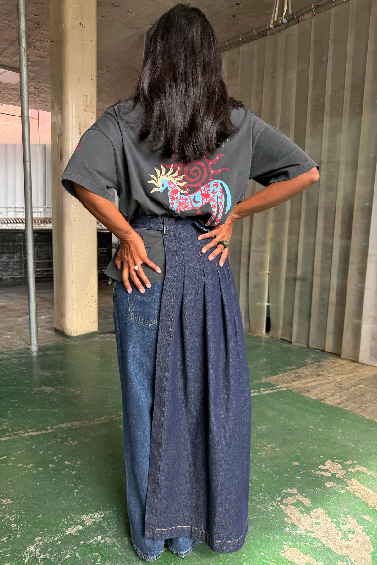 Dark Indigo Denim Belt Skirt