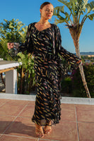 Thumbnail for Model wearing Black Jacquard Faro Maxi Dress 
