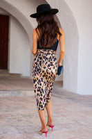 Thumbnail for caption_Model wears Brown Leopard Jaspre Skirt in UK 8 / US 4