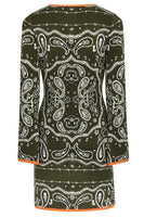 Thumbnail for Khaki Bandana Mini Knit Dress