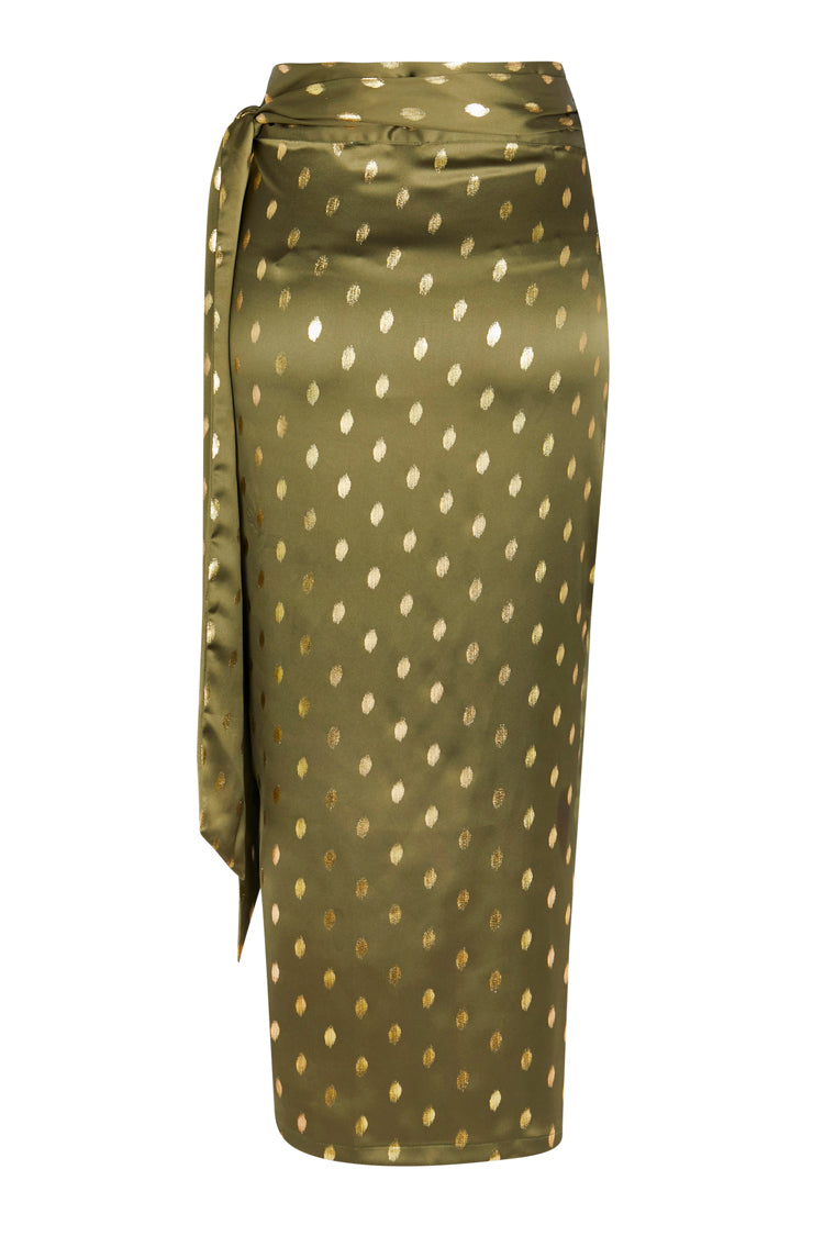 Khaki Jaspre skirt with Gold Fleck