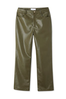 Thumbnail for Khaki Vegan Leather Trouser