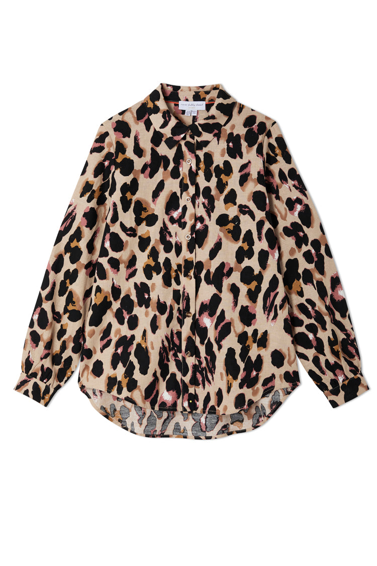 Cotton Linen Leopard Gabbie Shirt