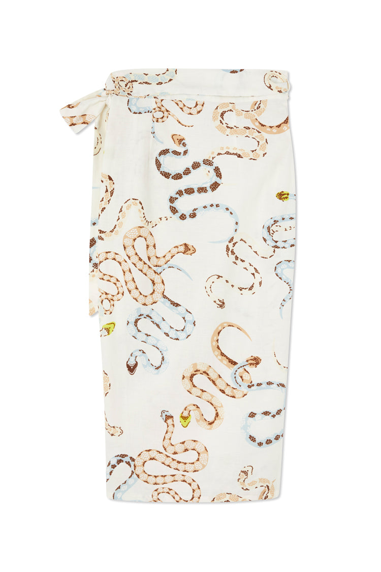 Cotton Linen Snake Jaspre Wrap Skirt