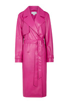 Thumbnail for Magenta Vegan Leather Trench