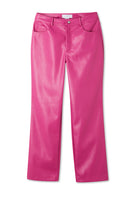 Thumbnail for Magenta Vegan Leather Trouser