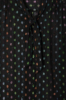 Thumbnail for Close up of pattern of Multi Sparkle Pussy Bow Flora Blouse