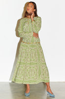 Thumbnail for Model wearing Khaki Bandana Indie Dress standing facing the camera 