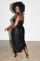 Thumbnail for Model wearing Black Sequin Jaspre Skirt 